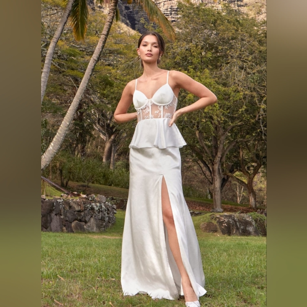 White Bustier Maxi Dress